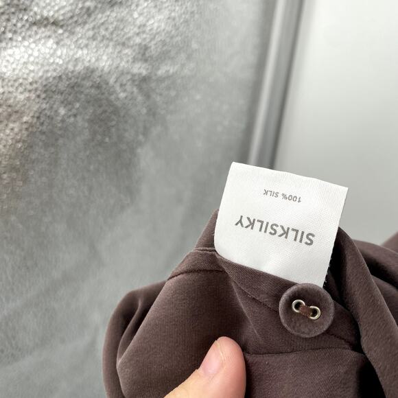 SilkySilk Women's 100% Mulberry Silk Short Sleeve Pajama Set - Picture 6 of 9